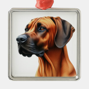 ADORNO METÁLICO HERMOSO PERRO RHODESÍ DE RETROCESO