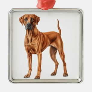 ADORNO METÁLICO HERMOSO PERRO RHODESÍ DE RETROCESO