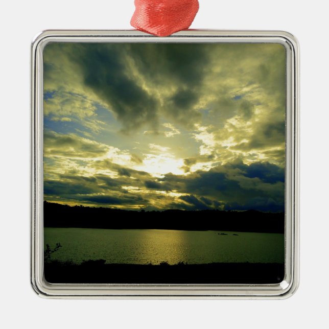 Adorno Metálico Hermoso Sunset Escenario Paisaje Fotográfico Arte (Frente)