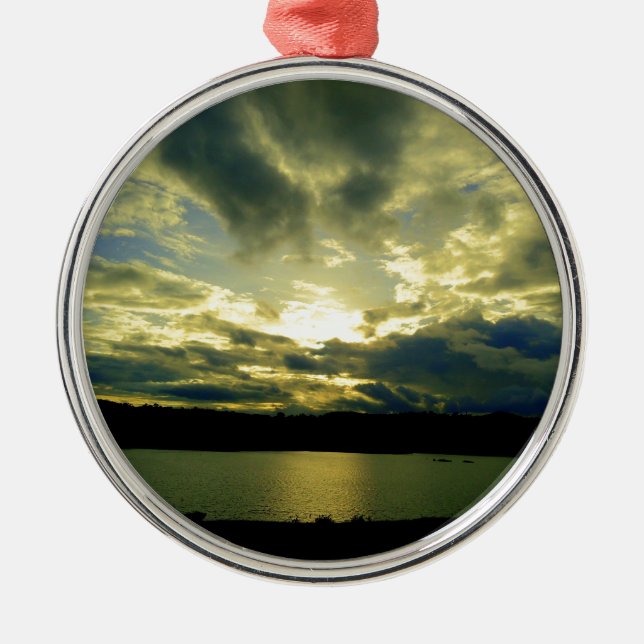 Adorno Metálico Hermoso Sunset Escenario Paisaje Fotográfico Arte (Frente)