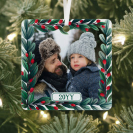 Adorno Metálico Hermosos Navidades cuadrados añadieron foto y año