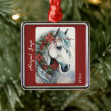 Hermosos Navidades de caballos blancos personaliza