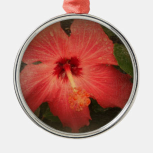 Adorno Metálico Hibiscus Grunge