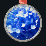 Adorno Metálico Hidrangea azul cobalto<br><div class="desc">Hiperagua azul cobalto profundo romántico foto de H Cooper</div>