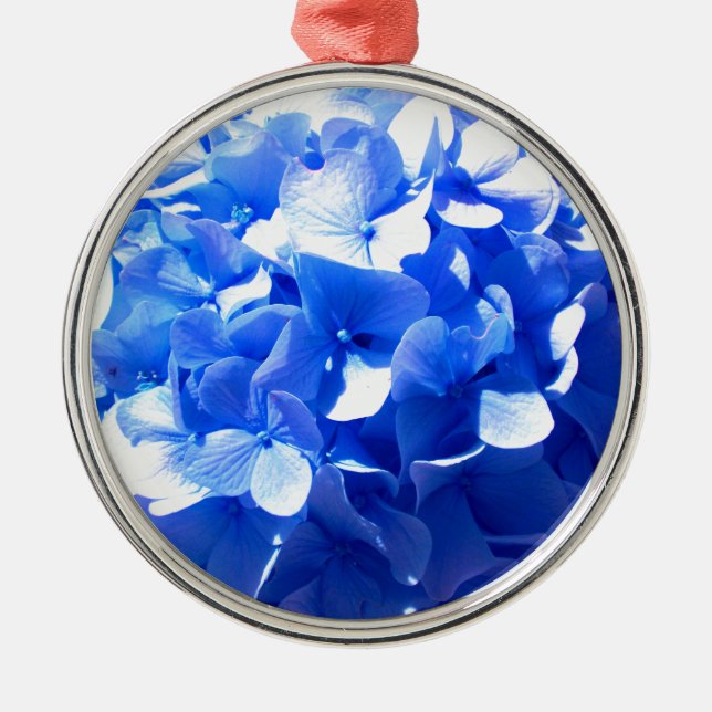 Adorno Metálico Hidrangea azul cobalto (Frente)