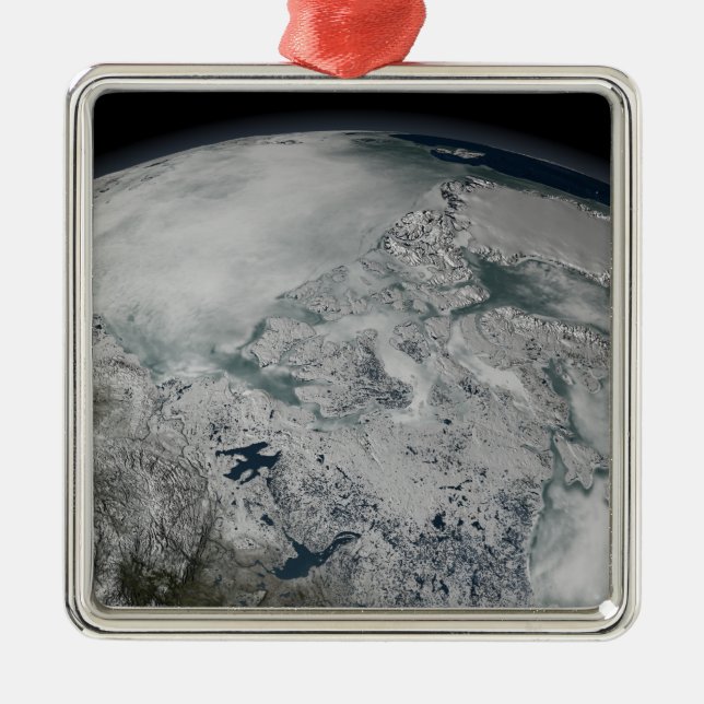 Adorno Metálico Hielo marino por encima de Norteamérica (Frente)
