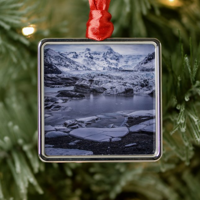 Adorno Metálico Hielo y nieve | Glaciar Sólheimajökull, Islandia (Árbol)