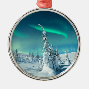 Adorno Metálico Hielo y nieve   Luces boreales, Laponia, Finlandia