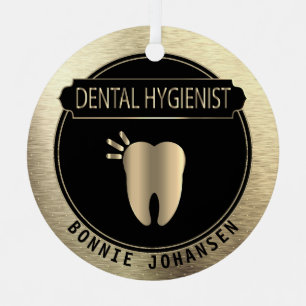 Adorno Metálico Higienista del 🦷 dental - Negro y Oro