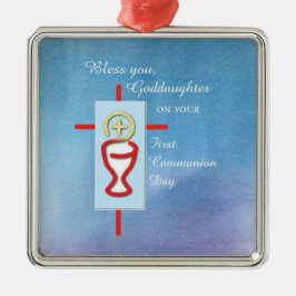 Adorno Metálico Hija, Primera Santa Comunión, Turquesa