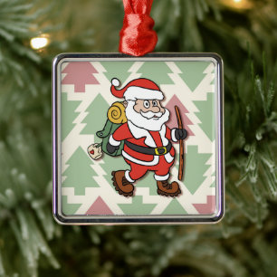 Adorno Metálico Hiker de Santa Claus