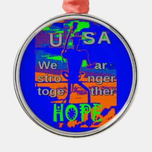Adorno Metálico Hillary Hope De EEUU Somos Más Fuertes Juntos