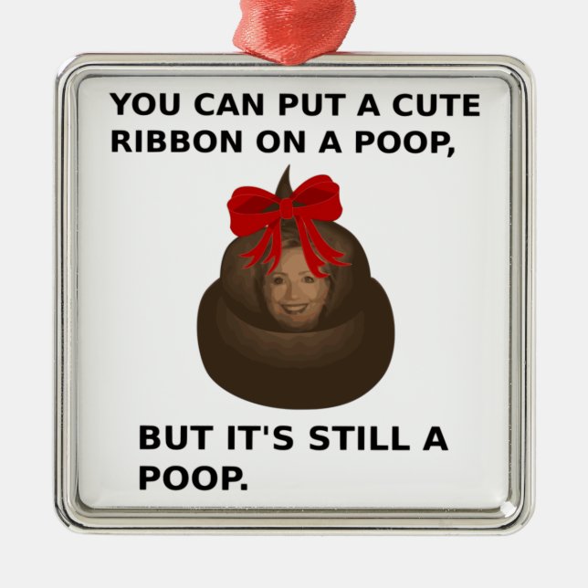 Adorno Metálico Hillary Poop (Frente)