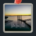 Adorno Metálico Hilton Head Island South Carolina<br><div class="desc">Hilton Head Island South Carolina
Fisherman fishing on a dock.  Beautiful beach sunrise photo perfect to remind you of vacation on the island.</div>