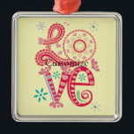 Adorno Metálico Hippie Groovy Love Rótulo Thunder_Cove<br><div class="desc">Rótulo de amor Hippie Groovy al personalizar,  personalizándolo cambiando a tu nombre</div>