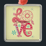 Adorno Metálico Hippie Groovy Love Rótulo Thunder_Cove<br><div class="desc">Rótulo de amor Hippie Groovy al personalizar,  personalizándolo cambiando a tu nombre</div>