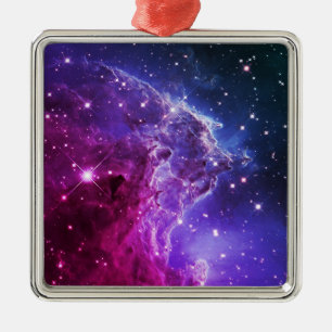 Adorno Metálico Hipster Púrpura Ombre Cabeza de Mono Nebulosa