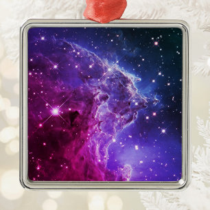 Adorno Metálico Hipster Púrpura Ombre Cabeza de Mono Nebulosa