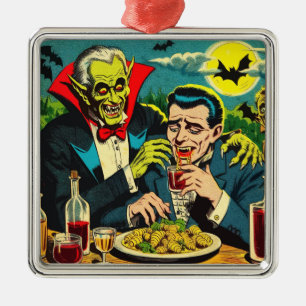 Adorno Metálico Historietas de vampiros de horror vintage