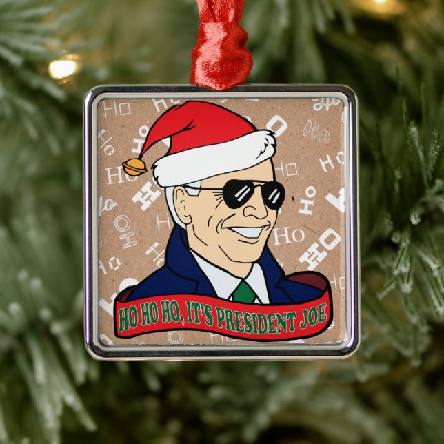 Adorno Metálico Ho Cómo su presidente Joe Biden en Navidades de so (Árbol)