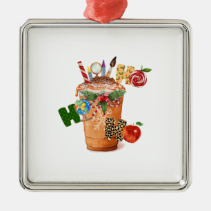 Adorno Metálico Ho Ho Ho Ho Ho Teacher