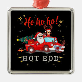 Adorno Metálico Ho ho ho Hot Rod Navidades de Santa Reindeer Truck