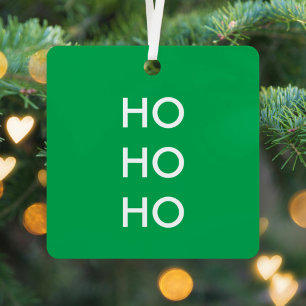 Adorno Metálico Ho Ho Ho   Navidades Alegran Verde Brillante Simpl