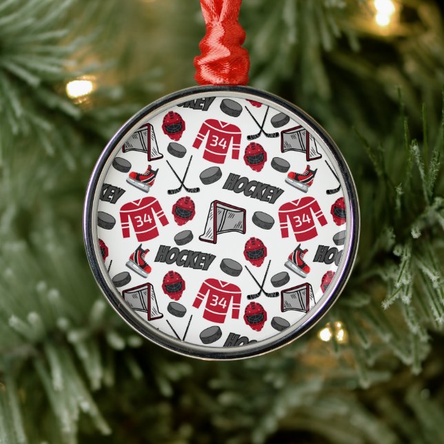 Adorno Metálico Hockey Lover Christmas Ornament Keepsake (Árbol)
