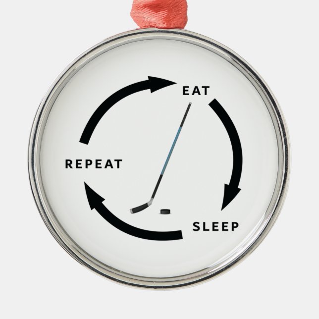 Adorno Metálico Hockey sobre hielo Eche Sleep Repetir el discurso  (Frente)