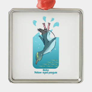 ADORNO METÁLICO HOIHO YELLOW OYED PENGUIN SWIMMING