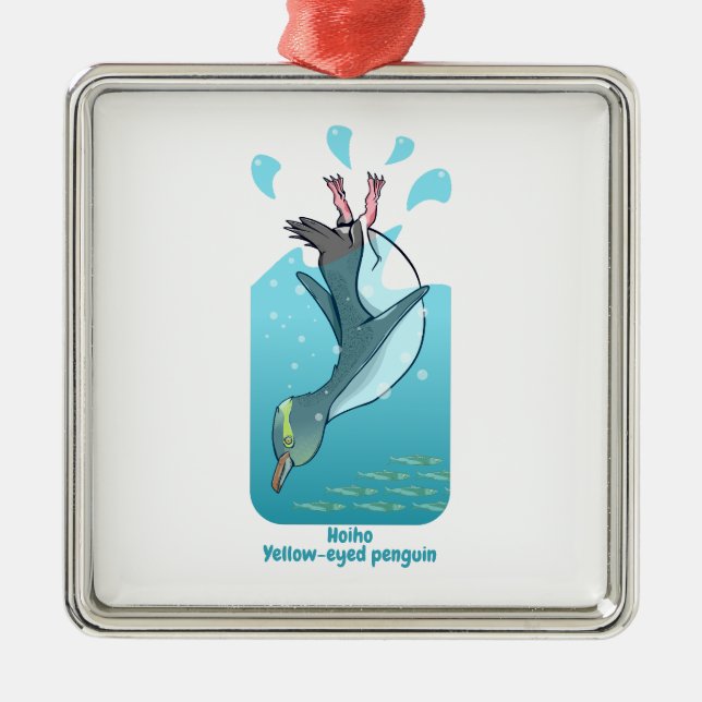 ADORNO METÁLICO HOIHO YELLOW OYED PENGUIN SWIMMING (Frente)