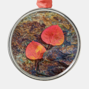 Adorno Metálico Hoja de otoño en el rock, California