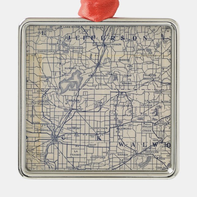 Adorno Metálico Hoja de ruta para bicicletas de Wisconsin 7 (Frente)