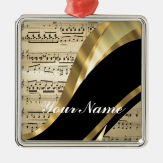 Adorno Metálico Hoja musical elegante