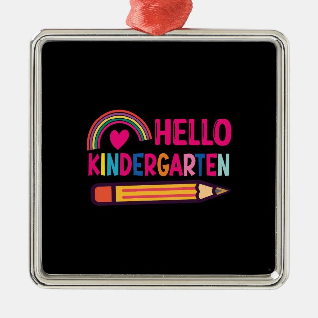 Adorno Metálico Hola Kindergarten (Frente)