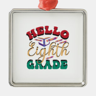 Adorno Metálico Hola, octavo grado