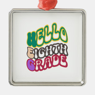 Adorno Metálico Hola, octavo grado