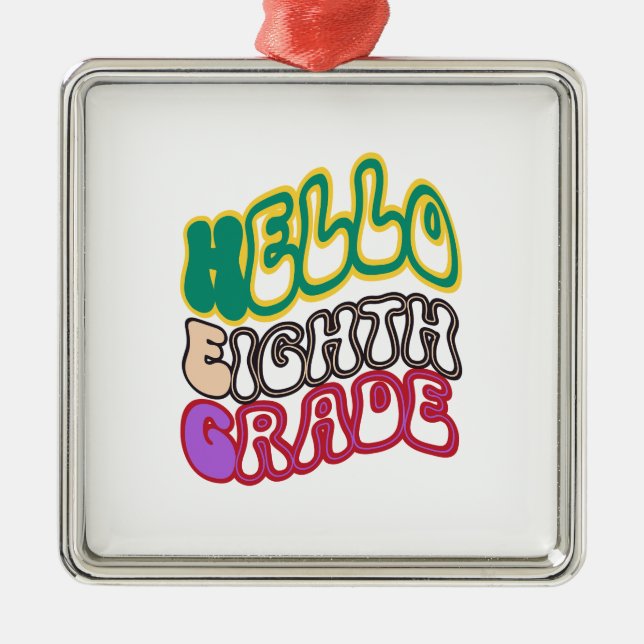 Adorno Metálico Hola, octavo grado (Frente)