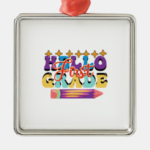 Adorno Metálico Hola primer grado