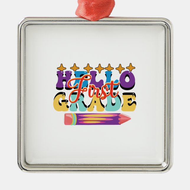 Adorno Metálico Hola primer grado (Frente)