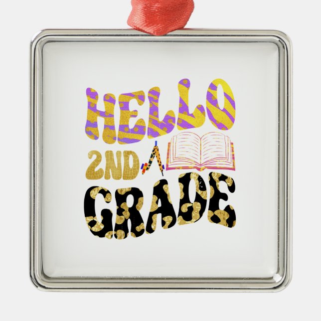 Adorno Metálico Hola profesor de 2º grado (Frente)