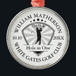 Adorno Metálico Hole in One Classic Personalised Golf<br><div class="desc">Featuring an aged stamp effect classic retro design. Personalize the name,  location hole number and date to create a great golf keepsake to celebrate that fantastic hole in one. Designed by Thisisnotme©</div>
