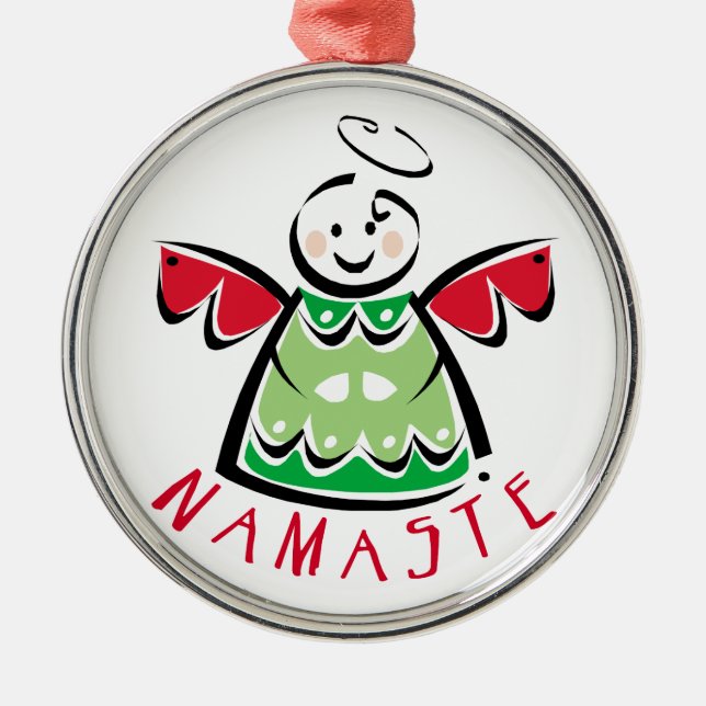 Adorno Metálico Holiday Namaste Angel Ornament (Frente)
