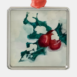 Adorno Metálico Holly in Snow