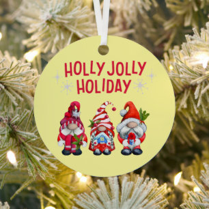 Adorno Metálico Holly Jolly Holiday Gnomes