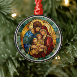 Adorno Metálico Holy Family Nativity Christmas Ornament