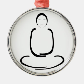 Adorno Metálico Hombre de meditación negro