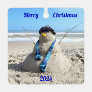 Adorno Metálico Hombre de nieve personalizado de Florida - Ornamen