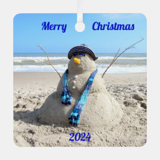 Adorno Metálico Hombre de nieve personalizado de Florida - Ornamen
