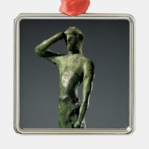 Adorno Metálico Hombre en el rezo, escultura de bronce griega
